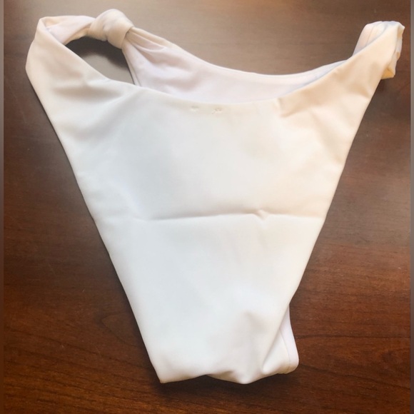 NWT ASOS Recycled Knotted High Leg Hipster Bikini Bottom in White - Size 4 - Picture 3 of 6